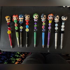 Superhero beaded pen with ink refill